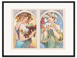 Gerahmter Kunstdruck Früchte &amp; Blumen