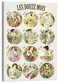 Canvas print  Les Douze Mois - 12 Months of the Year - Alfons Mucha