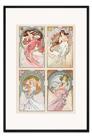 Gerahmter Kunstdruck Die Vier Künste, Collage