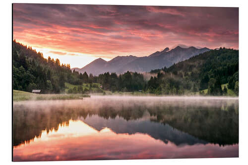 Alubild Sonnenaufgang in den Alpen