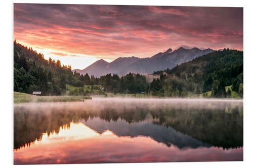 Foam board print Sunrise in the Alps