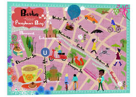 Foam board print Colorful city map Berlin Prenzlauer Berg