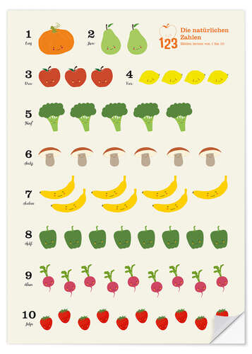 Muursticker Learn to count (German)