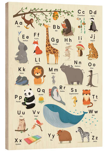 Holzbild Das Tieralphabet
