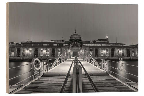 Wood print Fish Auction Hall Hamburg Fish Market