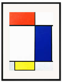 Gerahmter Kunstdruck Komposition mit Rot, Gelb, Blau