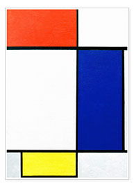 Póster Composición con rojo, amarillo, azul