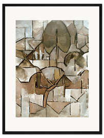 Gerahmter Kunstdruck Landschaft mit Bäumen