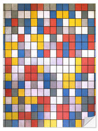 Naklejka na ścianę Composition with grid 9: checkerboard composition with bright colors