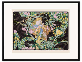 Gerahmter Kunstdruck Dame mit Gänseblümchen