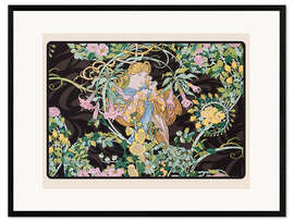 Gerahmter Kunstdruck Dame mit Gänseblümchen