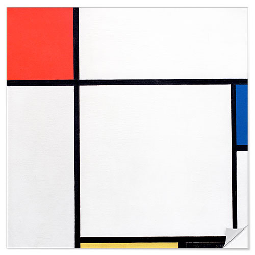 Vinilo para la pared Composition Red, Blue, Yellow, Black