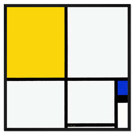 Gerahmter Kunstdruck Komposition mit Blau und Gelb