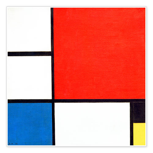 Poster Komposition II mit Rot, Blau und Gelb