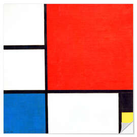 Naklejka na ścianę Composition II in Red, Blue, and Yellow