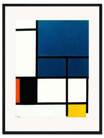 Gerahmter Kunstdruck Komposition mit großer blauer Fläche