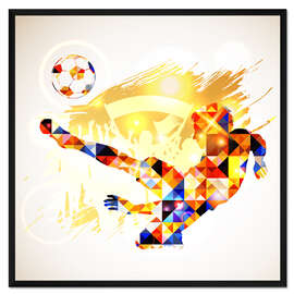 Gerahmter Kunstdruck Fußballkonzept