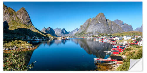 Wandsticker Sommer in Reine, Lofoten