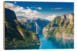 Holzbild Norwegen - Aurlandsfjord