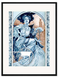 Gerahmter Kunstdruck Planche 01, bleu