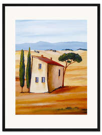 Gerahmter Kunstdruck Toskana modern