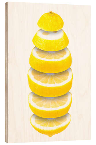 Tableau en bois Tranches de citron