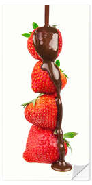 Sticker mural Fraises et chocolat