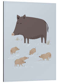 Aluminium print Wild boar