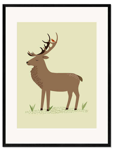 Ingelijste kunstdruk Deer