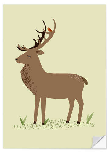 Wandsticker Hirsch