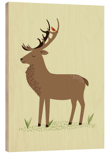 Wood print Deer