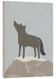 Wood print Wolf