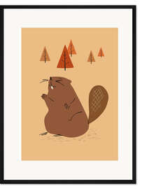 Gerahmter Kunstdruck Biber