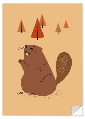 Muursticker Beaver