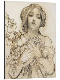 Aluminium print Study of the Woman with Flowers