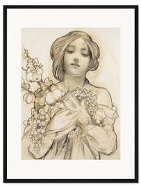 Gerahmter Kunstdruck Studie von Die Frau mit Blumen