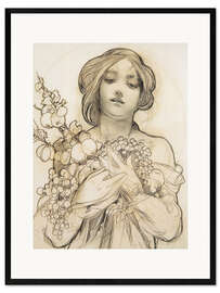 Framed art print Study of the Woman with Flowers