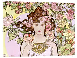 Cuadro de metacrilato  Las flores - La rosa (detalle) I - Alfons Mucha