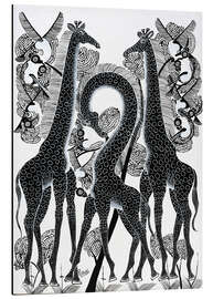 Magnettafel Schwarzweisse Giraffen