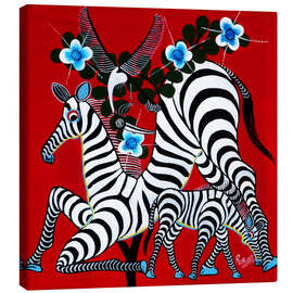 Canvas-taulu  Zebras in the Wild - Rubuni