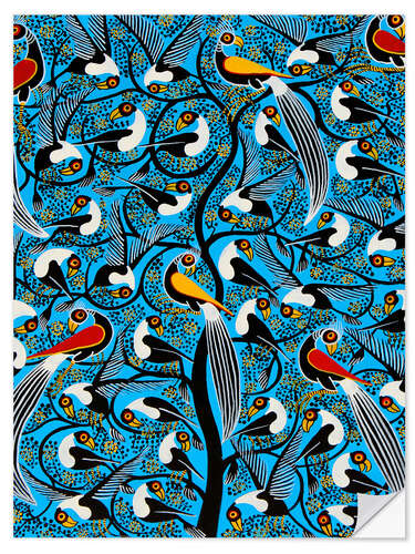 Selvklebende plakat The wild bird flock by night