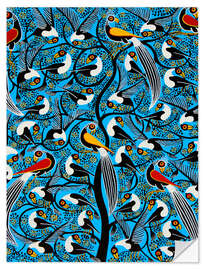 Selvklebende plakat The wild bird flock by night