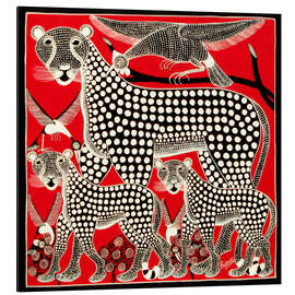 Magnettafel Schwarze Gepardenfamilie