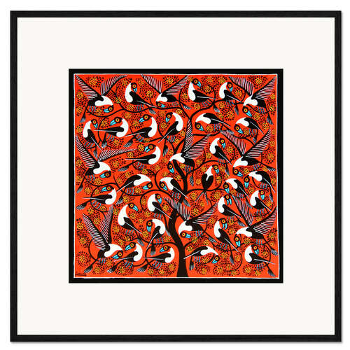 Innrammet kunsttrykk The wild flock of birds