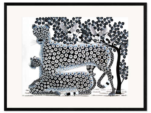Framed art print Cheetahs in black and white