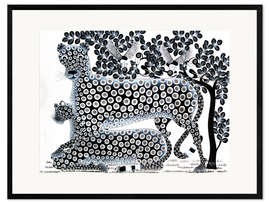 Framed art print Cheetahs in black and white