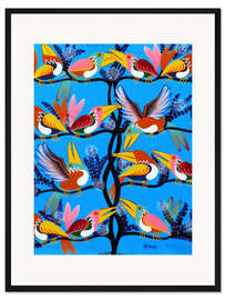 Gerahmter Kunstdruck Harmonie auf dem Baum