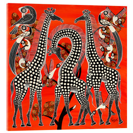 Acrylic print  Black giraffe in savannah - Rubuni
