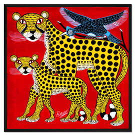 Gerahmter Kunstdruck Geparden auf Streifzug