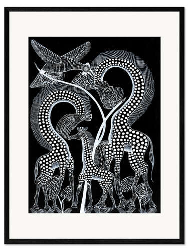 Kunsttryk i ramme Black Animals in the wild